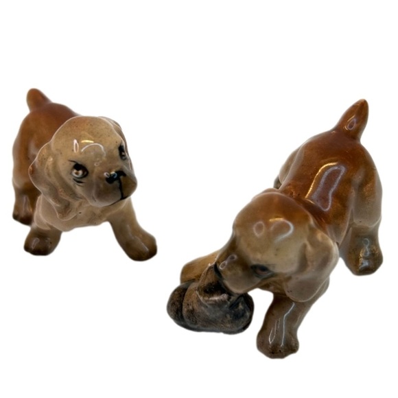 Vintage Miniature Ceramic Figurines 1-1.5” Cocker Spaniel Puppies Playing - Picture 3 of 6